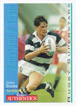 1995 Card Crazy Authentics Rugby Union NPC Superstars #24 Zinzan Brooke Front